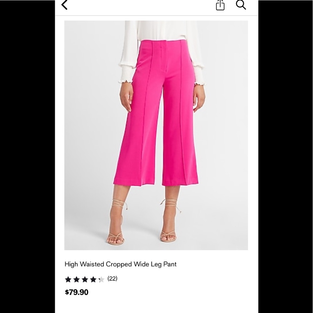 Express High waisted cropped wide leg pant